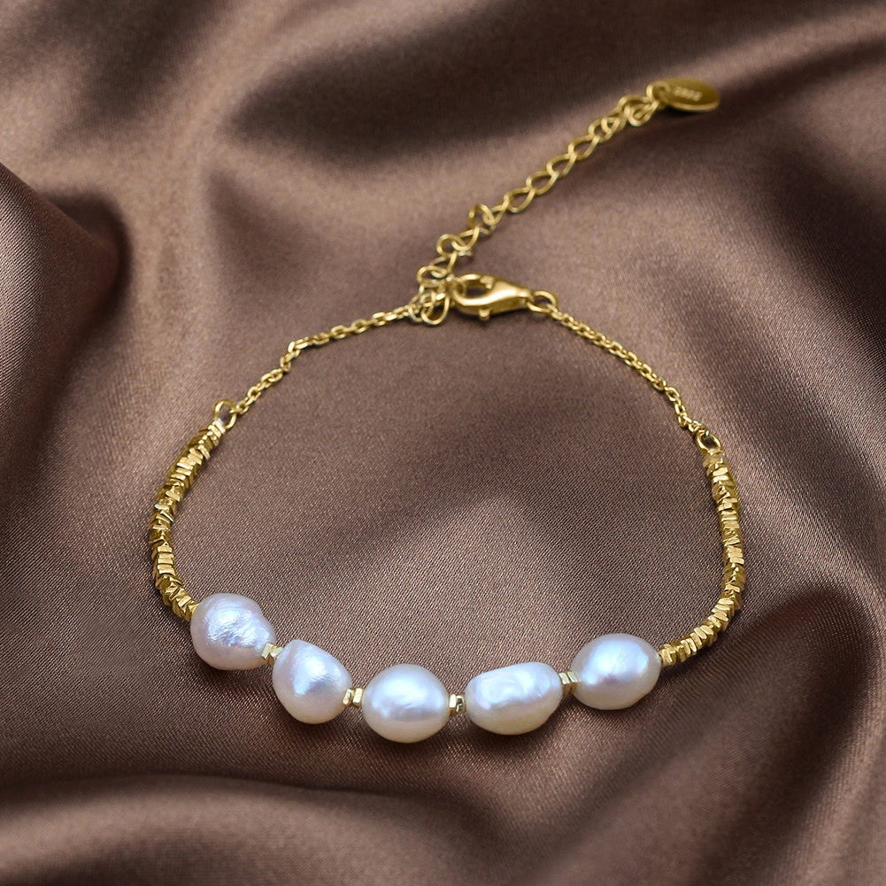 Golden Thread – Freshwater Pearl Vermeil Bracelet
