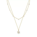 Daisy Pearl Layered Necklace Multi-Strand Necklaces