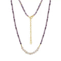Lavender Shield – Freshwater Pearl & Lepidolite Energy Necklace
