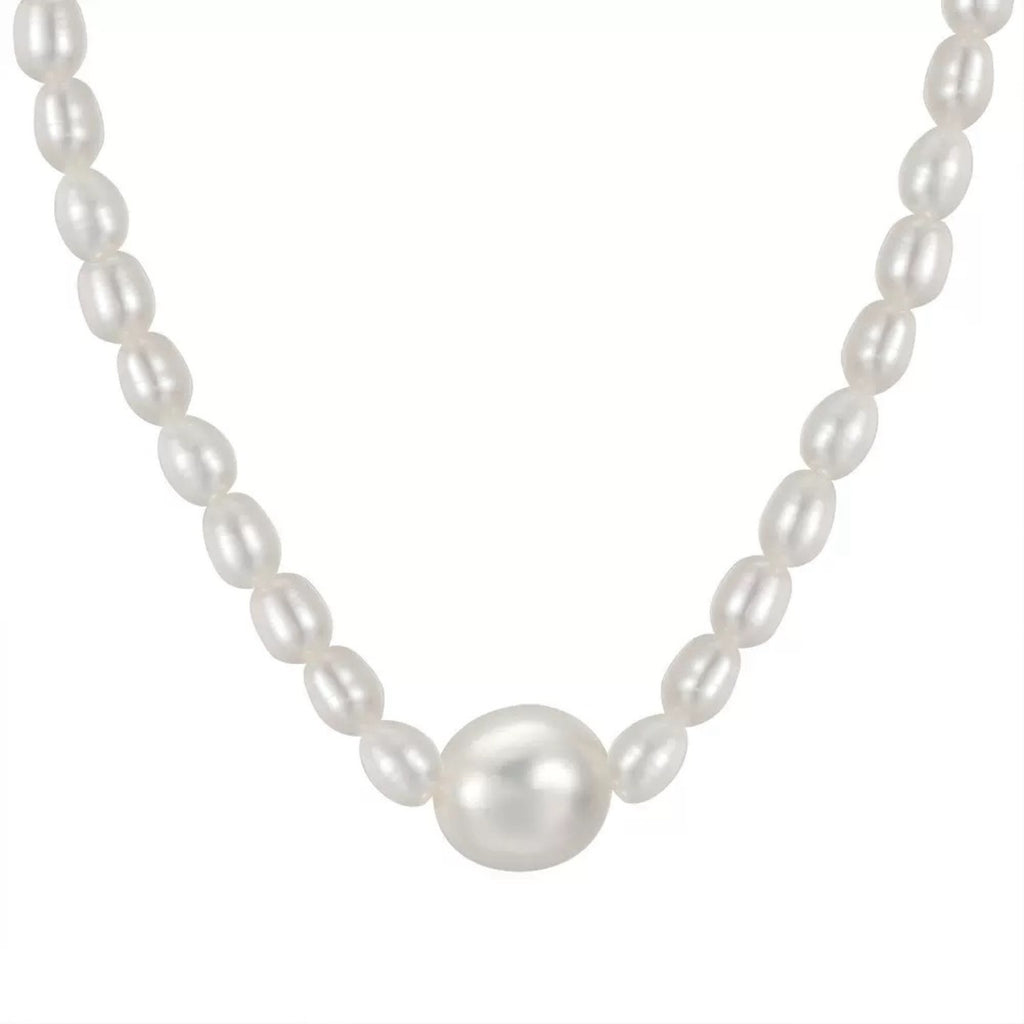 Lunar Drop – Freshwater Pearl Centerpiece Necklace