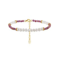 Celestial Grace – Freshwater Pearl & Lepidolite Vermeil Bracelet | Energy Stone Series