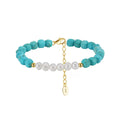 Celestial Stone – Freshwater Pearl & Turquoise Vermeil Bracelet | Energy Stone Series
