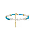 Celestial Glow – Freshwater Pearl & Turquoise Vermeil Bracelet | Energy Stone Series