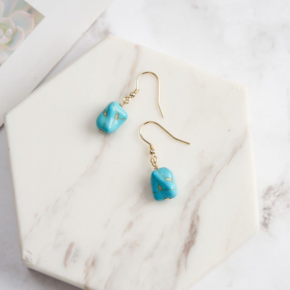 Serene Ground – Turquoise & Vermeil Energy Drop Earrings