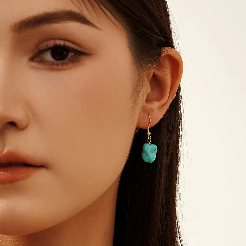 Serene Ground – Turquoise & Vermeil Energy Drop Earrings