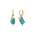 Cosmic Stone – Turquoise & Vermeil Star Huggie Earrings