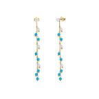 Blue Cascade Pearl Earrings Dangle & Drop Earrings