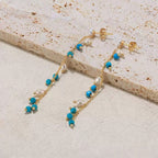 Blue Cascade Pearl Earrings Dangle & Drop Earrings