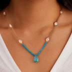 Tranquil Drop Pearl Necklace close-up view