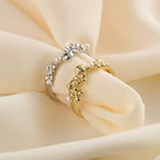Seashell Pearl Adjustable Ring, Summer Beach Ring, Coastal Vacation Jewelry, Statement Pearl Ring
