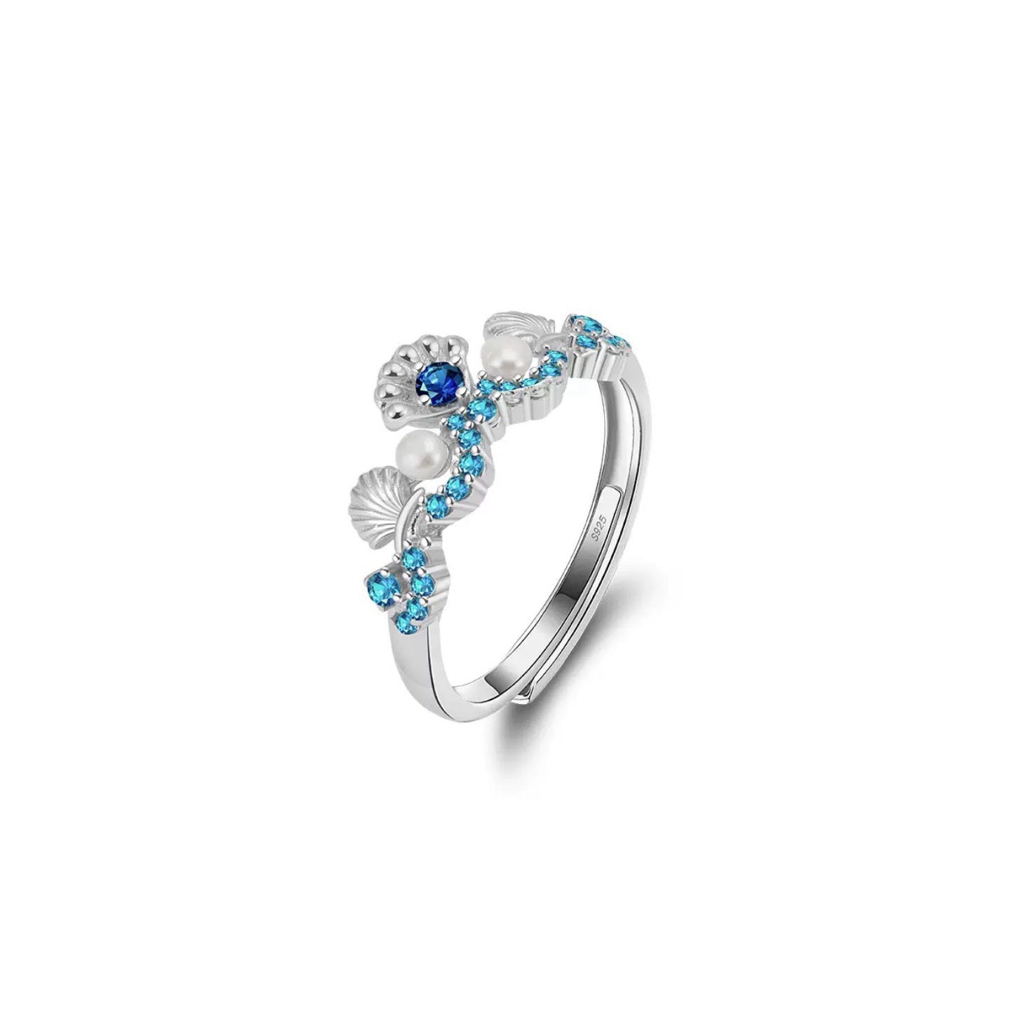 Ocean Muse – Pearl & Shell Wave Ring