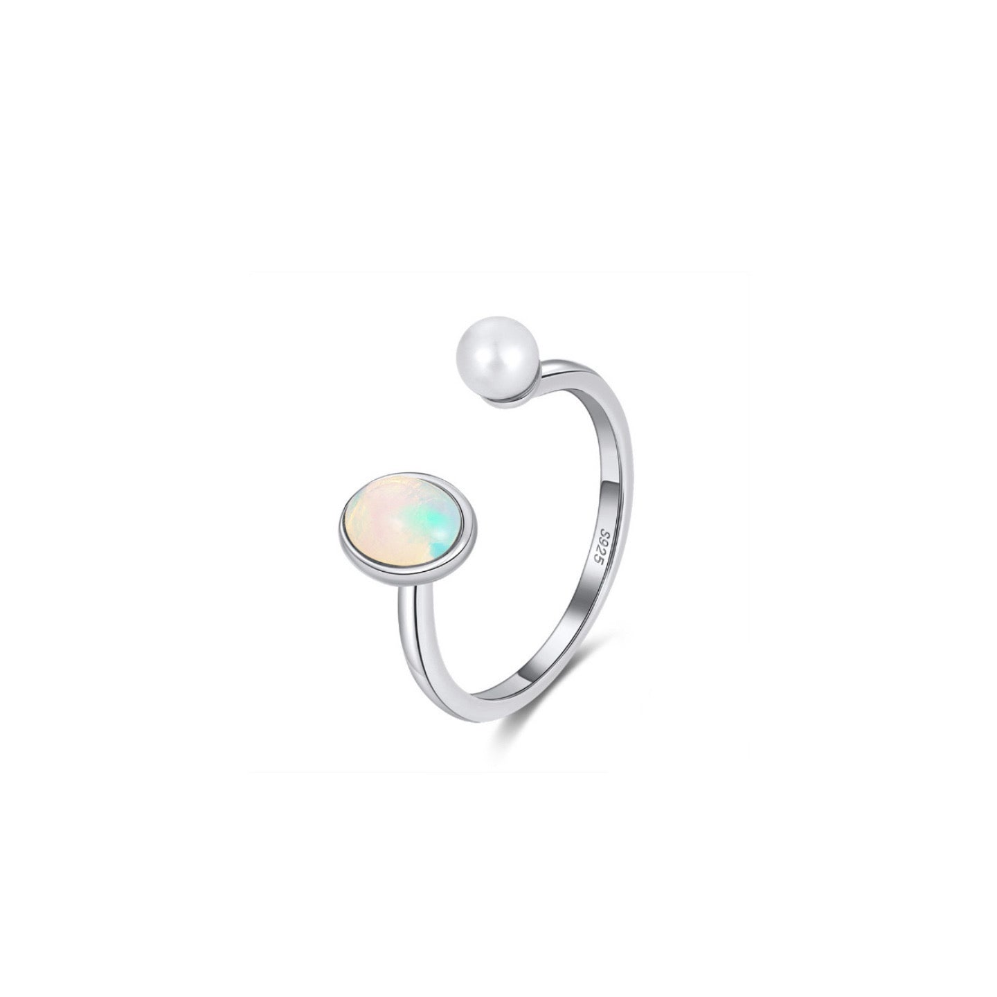 Ethereal Glow – Opal & Freshwater Pearl Vermeil Ring
