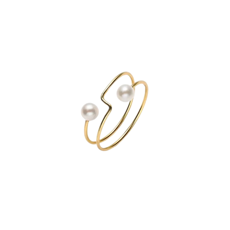 Minimalist Charm – Pearl Line Open Ring