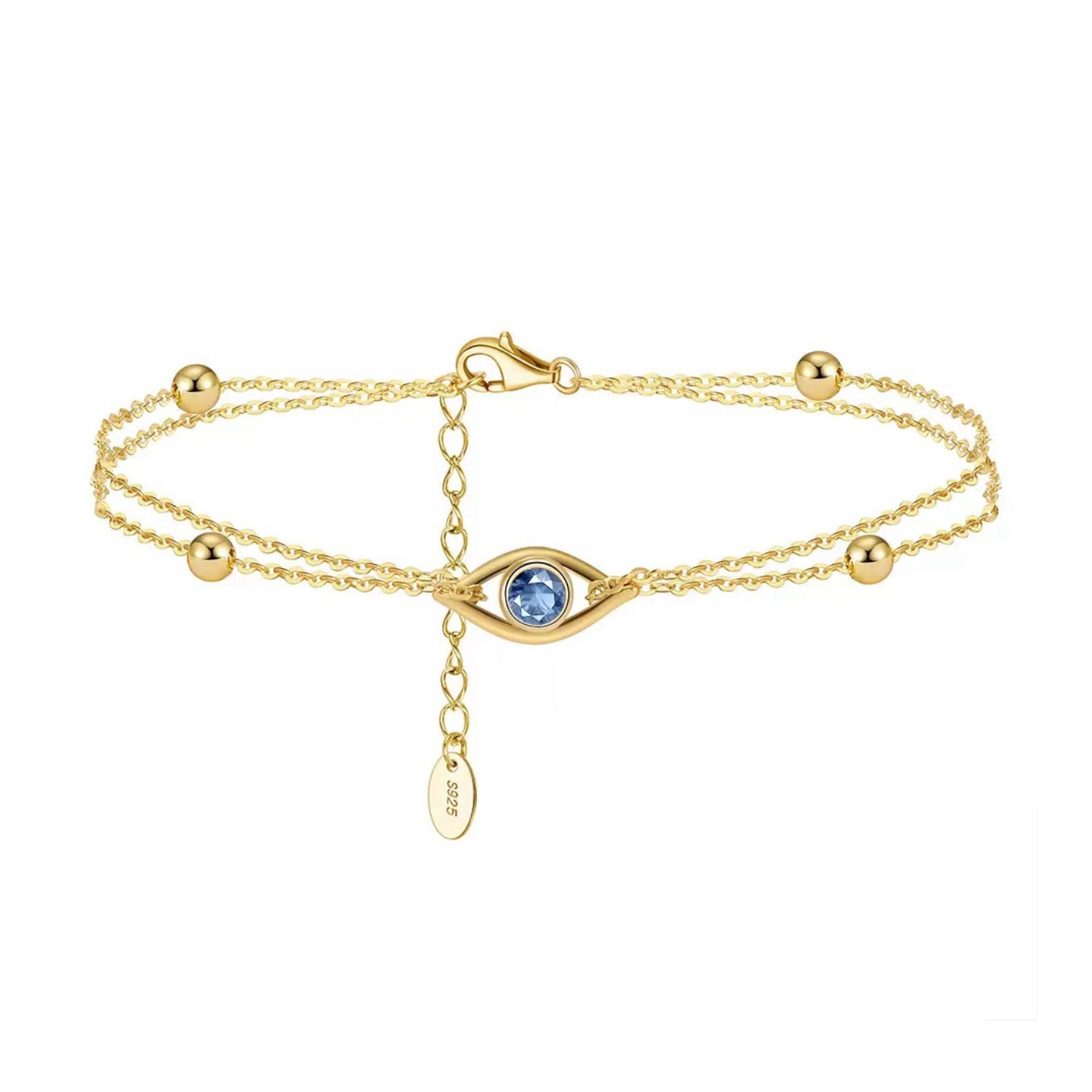 Evil Eye Shine – Vermeil & CZ Bracelet
