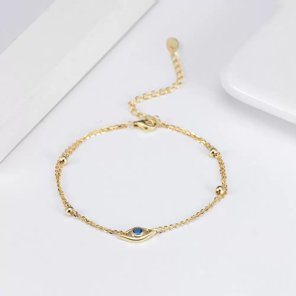 Evil Eye Shine – Vermeil & CZ Bracelet