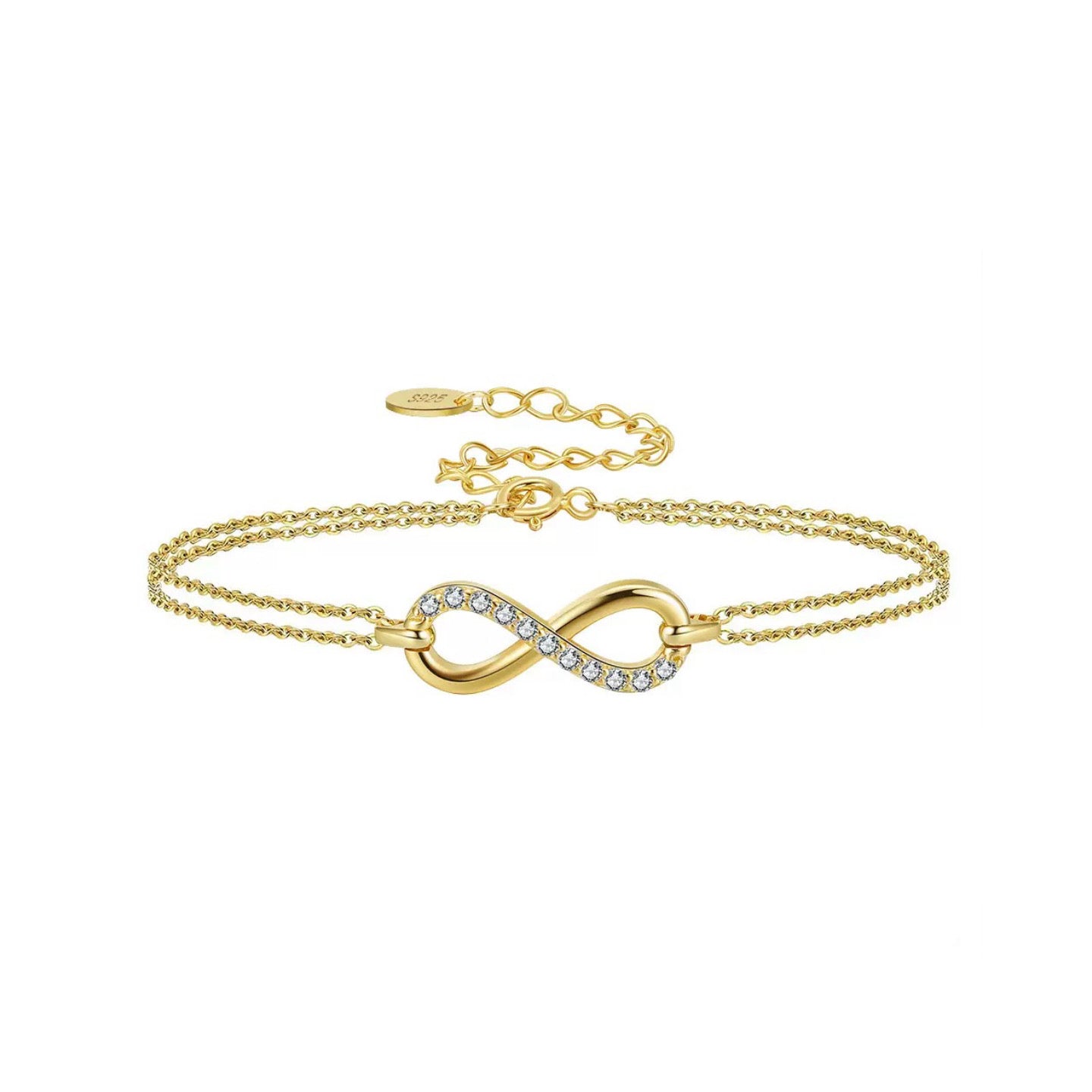 Infinity Glow – Vermeil & CZ Bracelet
