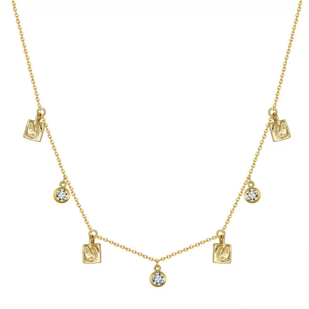 Sparkle Charms – Gold & Silver Cubic Zirconia Necklace