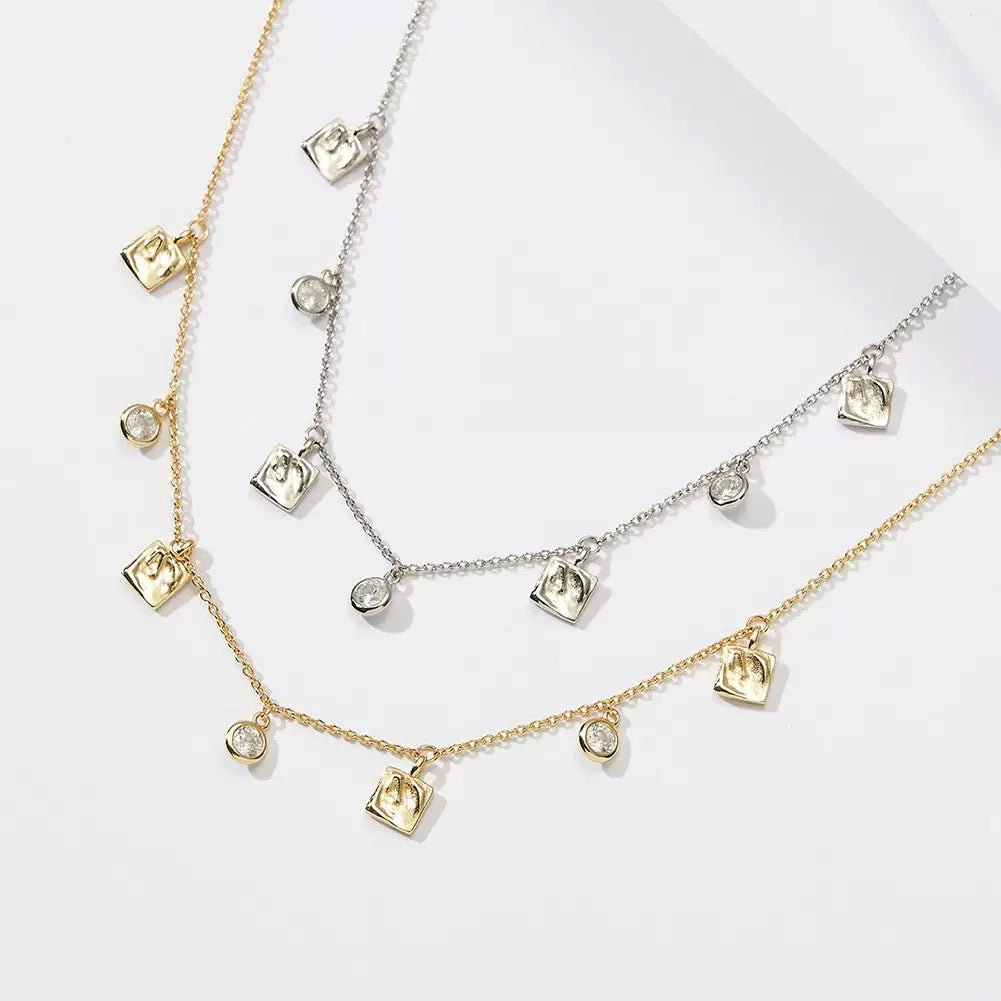 Sparkle Charms – Gold & Silver Cubic Zirconia Necklace