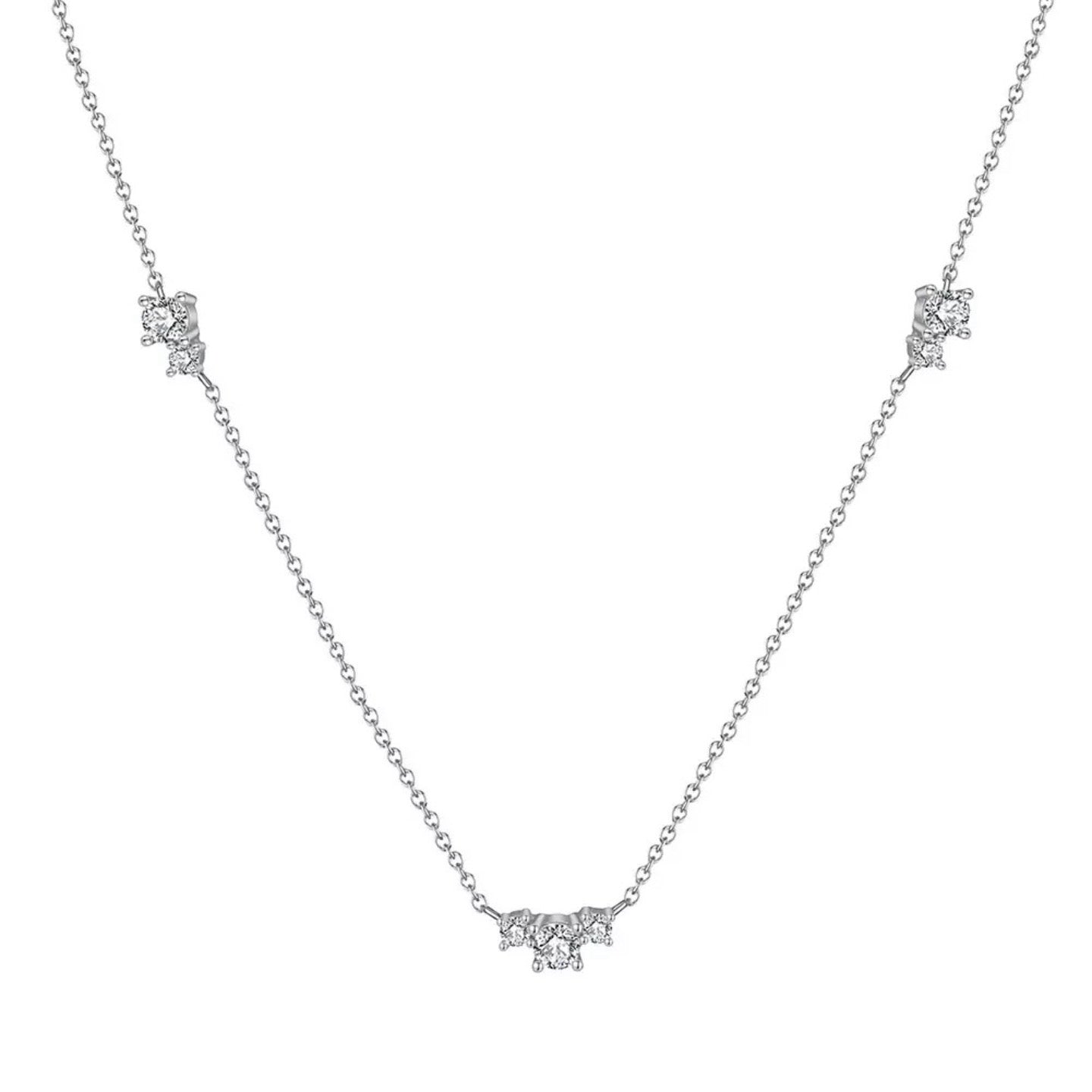 Twinkle Trio – Sterling Silver & Gold Vermeil Cubic Zirconia Necklace