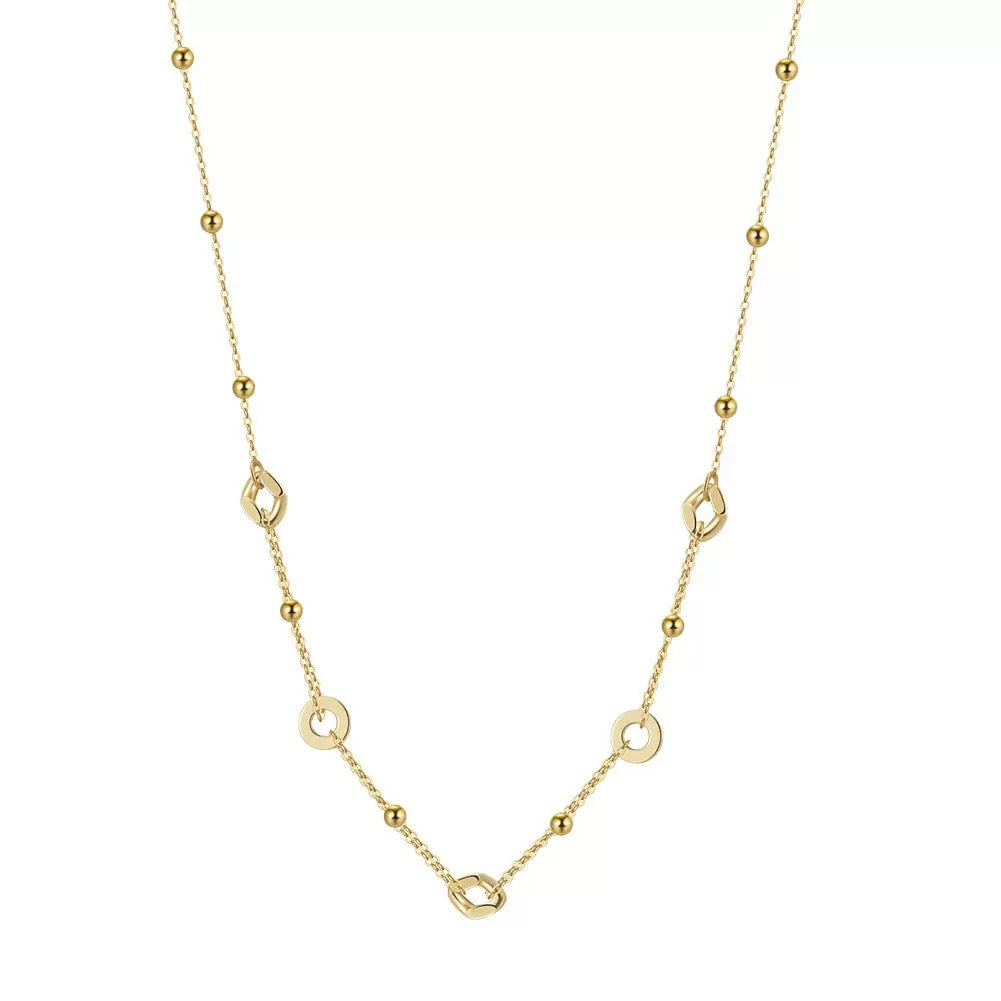 Orbit Beads – Sterling Silver & Gold Vermeil Circle Necklace