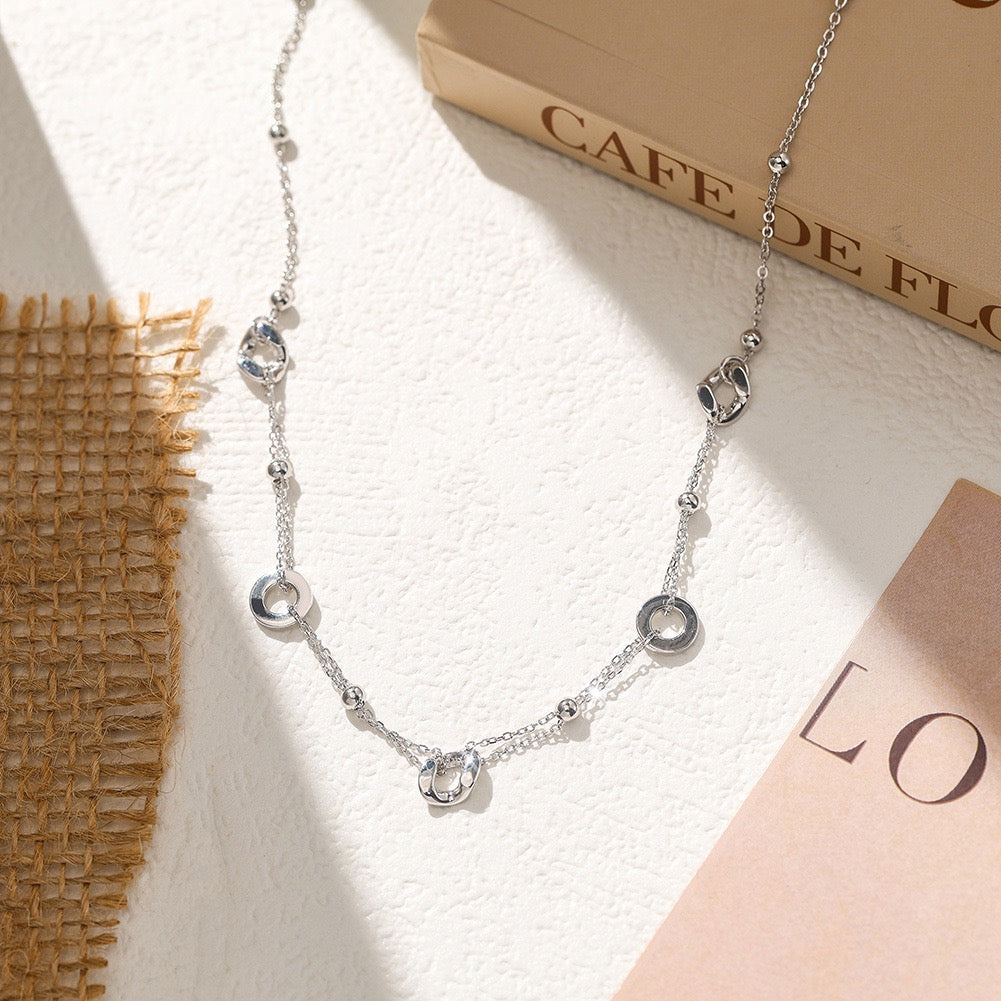 Orbit Beads – Sterling Silver & Gold Vermeil Circle Necklace