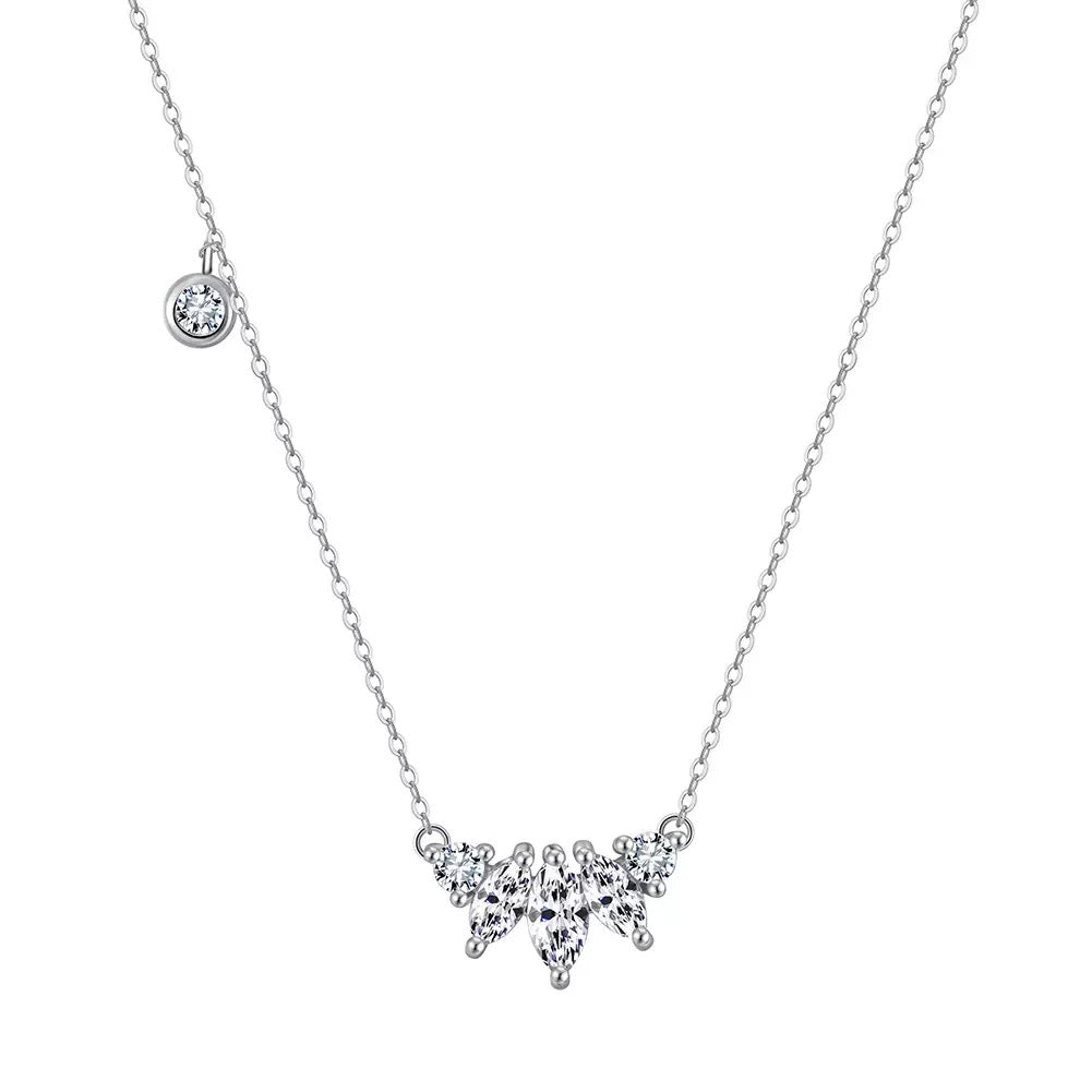 Cluster CZ Necklace – Sterling Silver & Gold Vermeil Cubic Zirconia Pendant