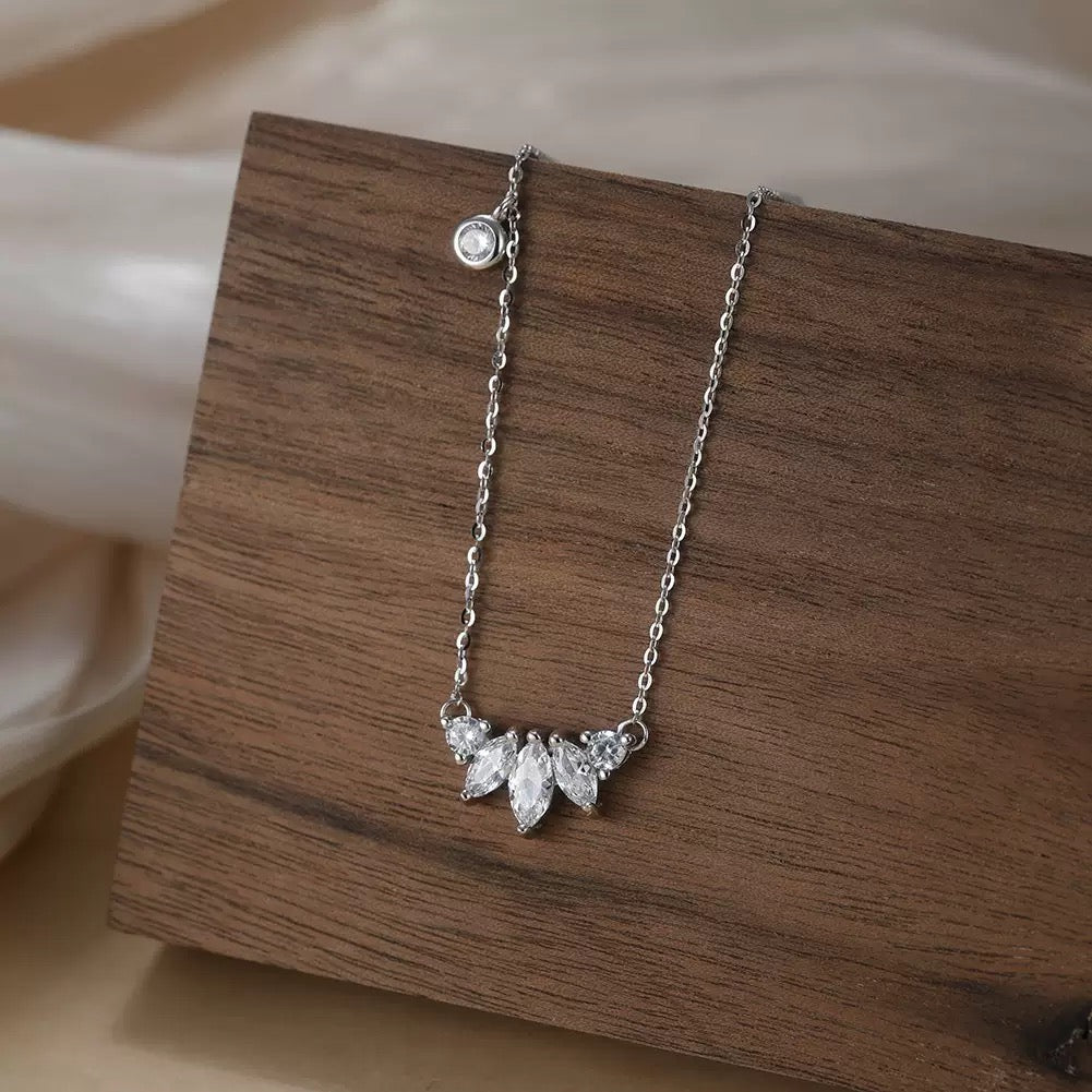 Cluster CZ Necklace – Sterling Silver & Gold Vermeil Cubic Zirconia Pendant