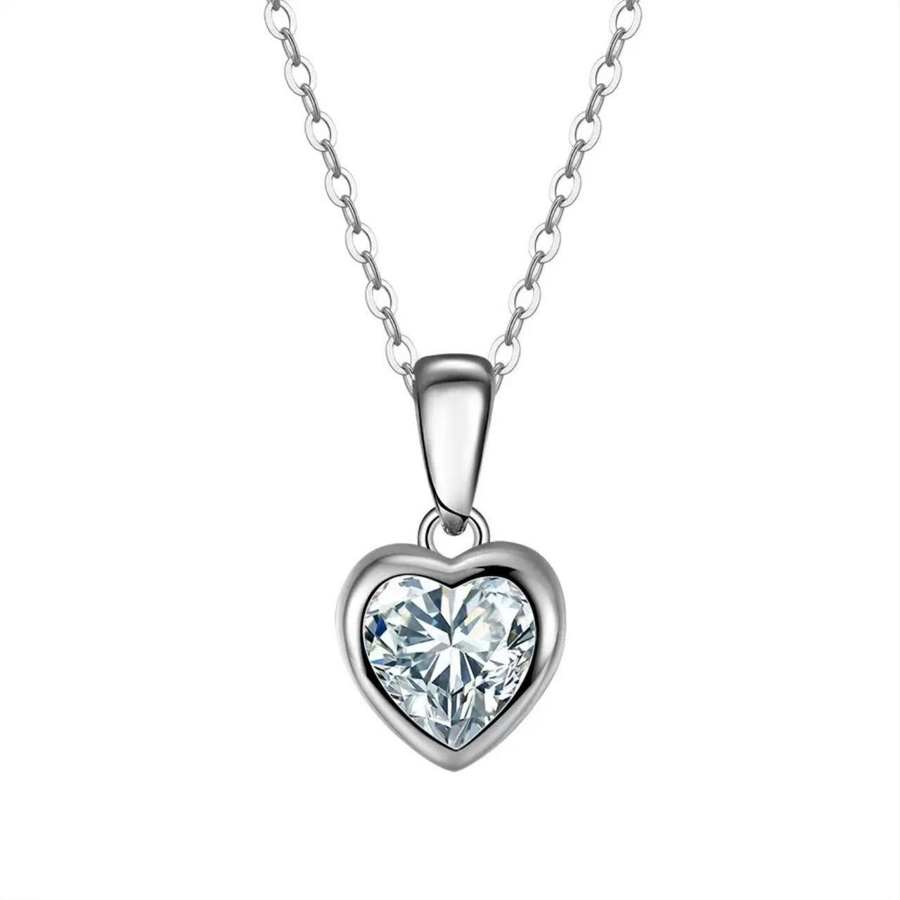Heart Pendant Necklace – Sterling Silver & Gold Vermeil Cubic Zirconia Necklace