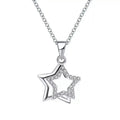 Double Star Pendant Necklace – Sterling Silver & Gold Vermeil Cubic Zirconia Necklace