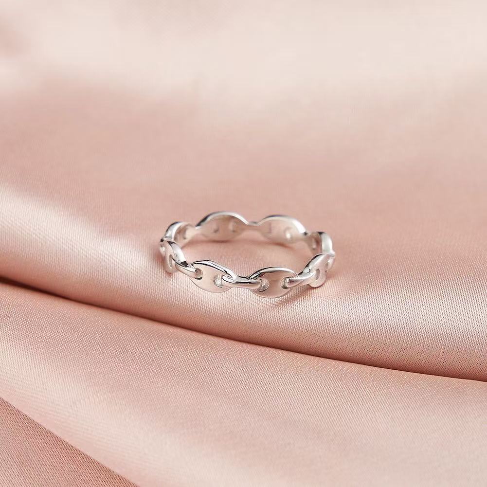 Eterna Link – Sterling Silver Chain Band Ring