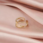 Orbit Lines Curve Adjustable Ring Multi-Stone Rings