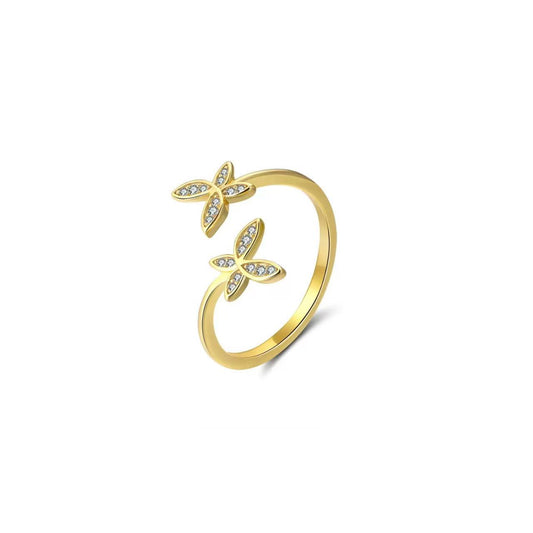 Blossom Petals – Gold Vermeil & CZ Adjustable Ring