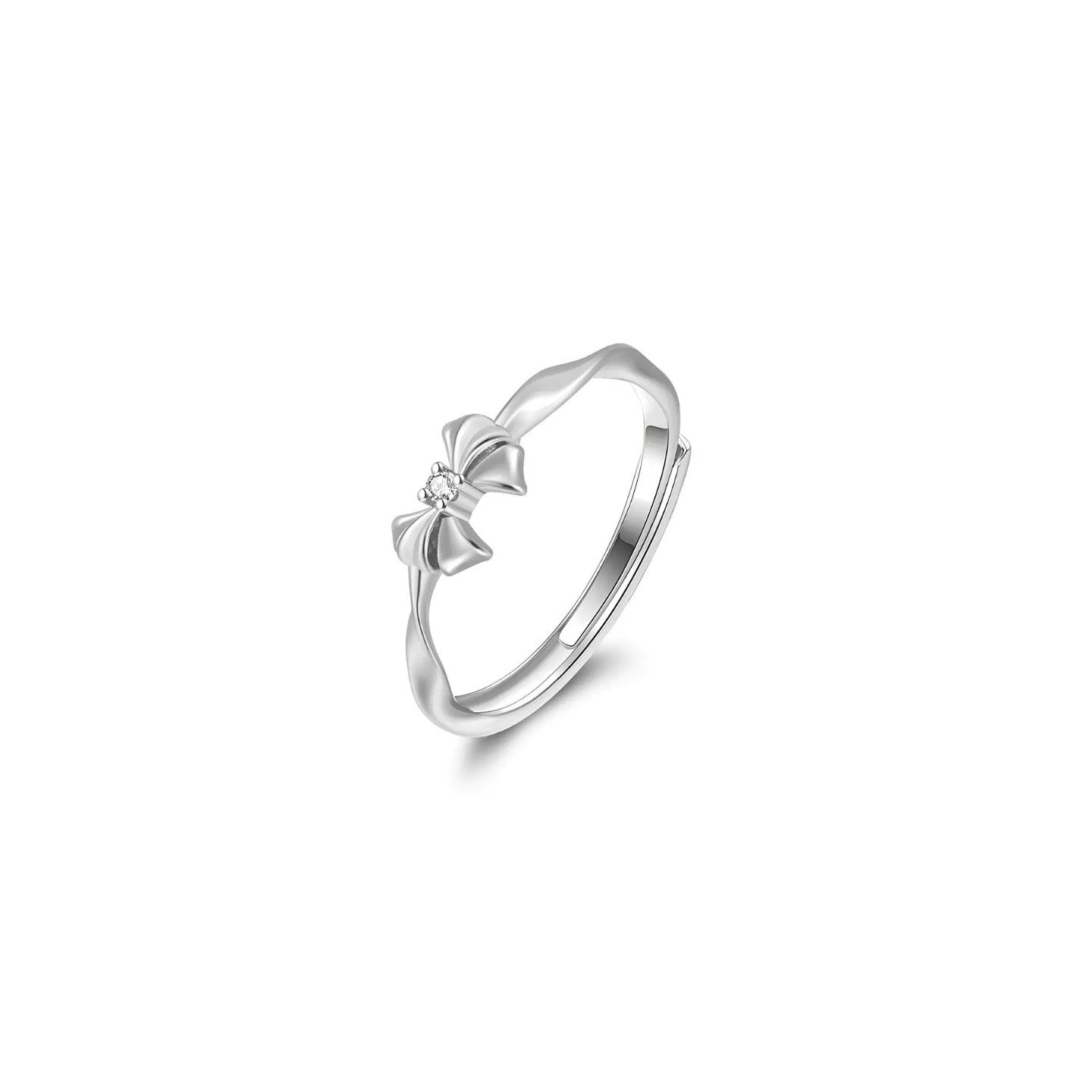 Bow Charm – Vermeil & CZ Adjustable Ring