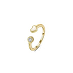 Heart Accent Open Ring Stackable Rings