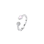 Heart Accent Open Ring Stackable Rings
