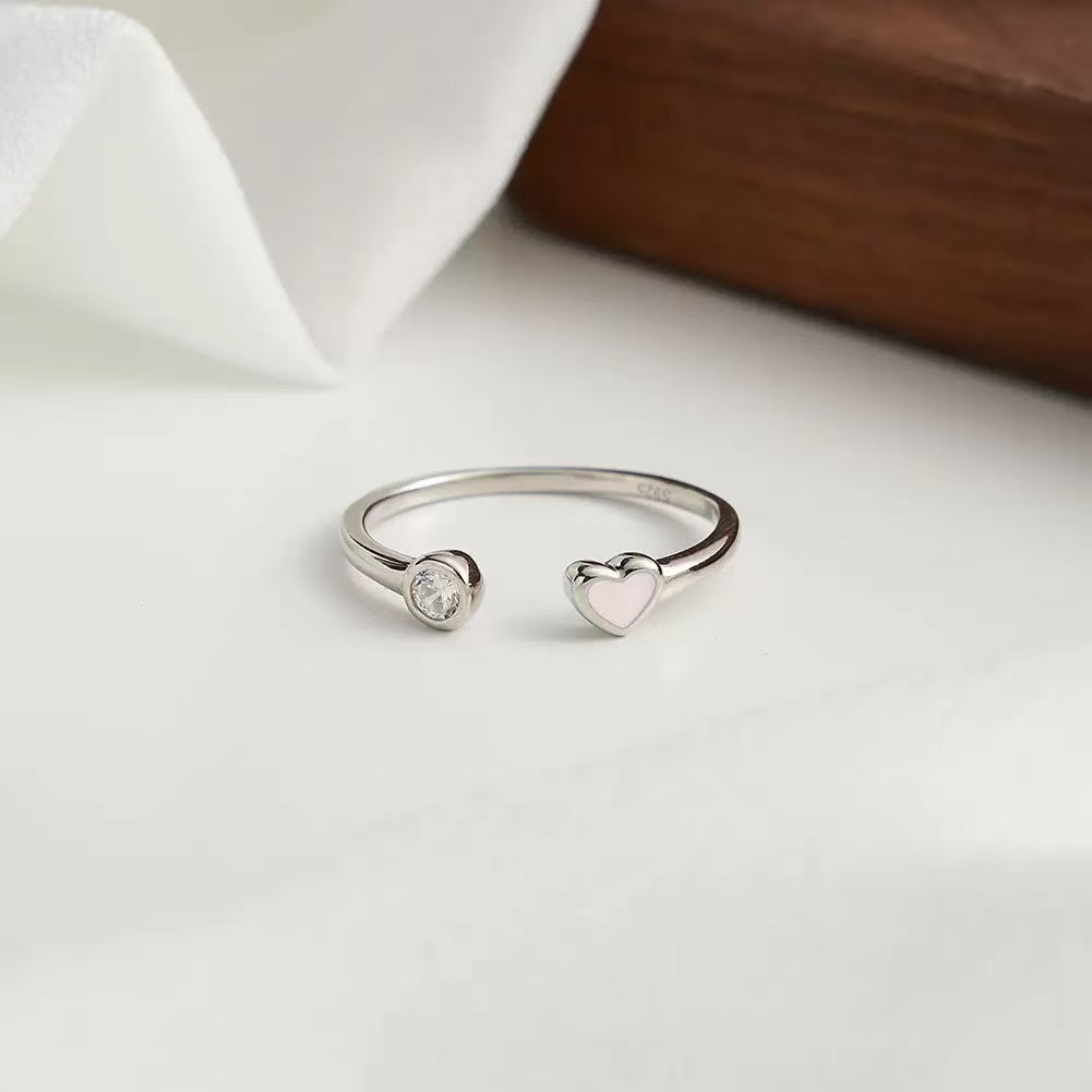 Heart Duo – Vermeil & CZ Adjustable Ring