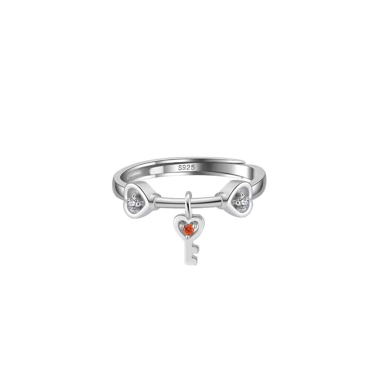 Key to Heart – Vermeil & CZ Adjustable Ring