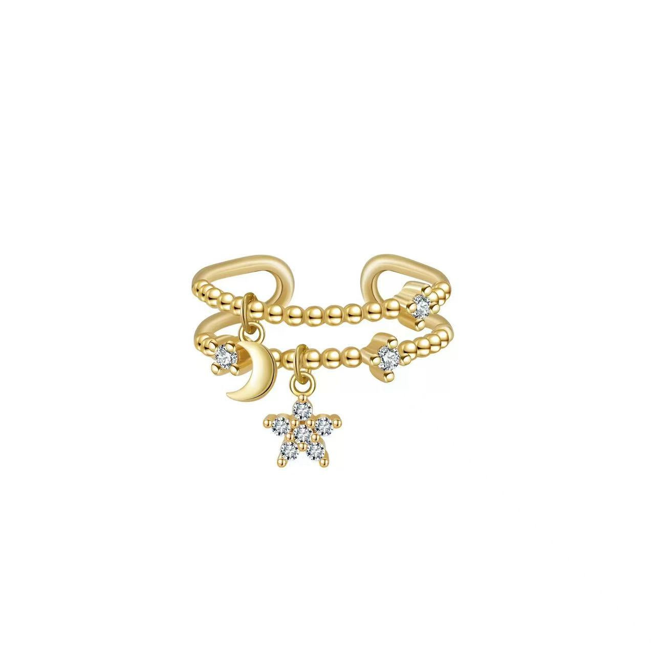 Celestial Charm – Vermeil & CZ Adjustable Ring