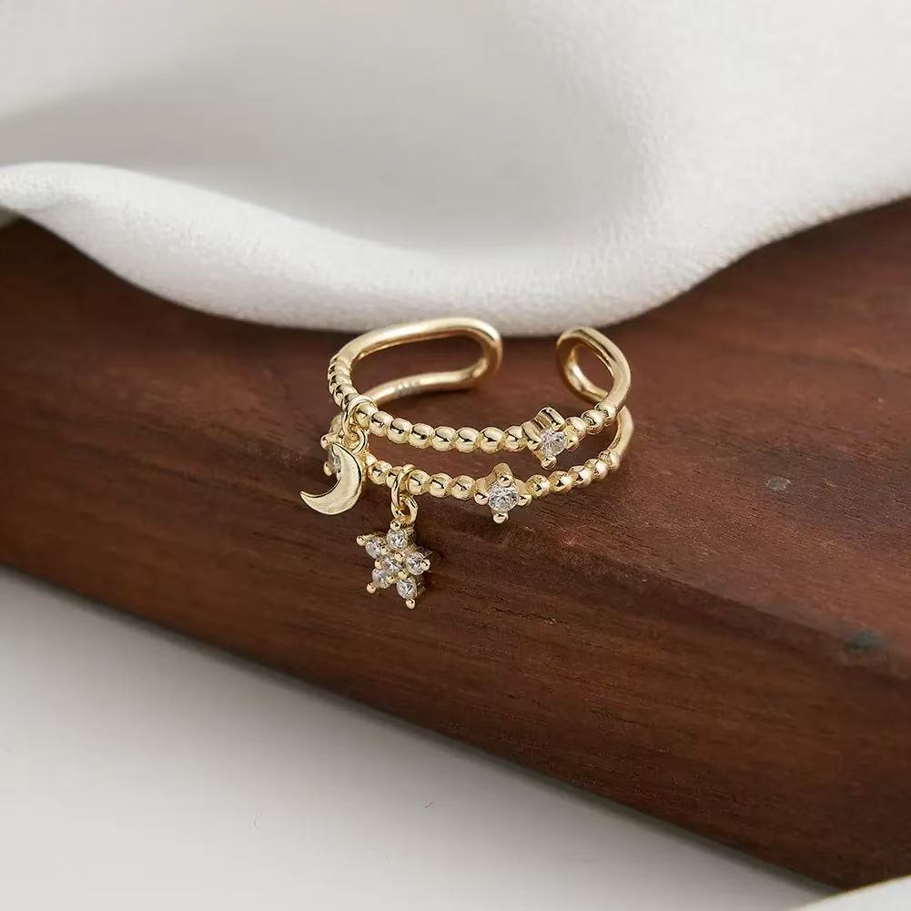 Celestial Charm – Vermeil & CZ Adjustable Ring