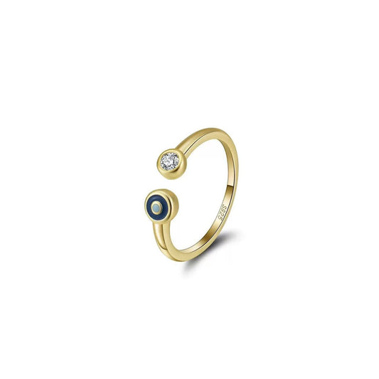 Evil Eye Duo – Vermeil & CZ Adjustable Ring
