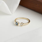 Evil Eye Open Ring Stackable Rings