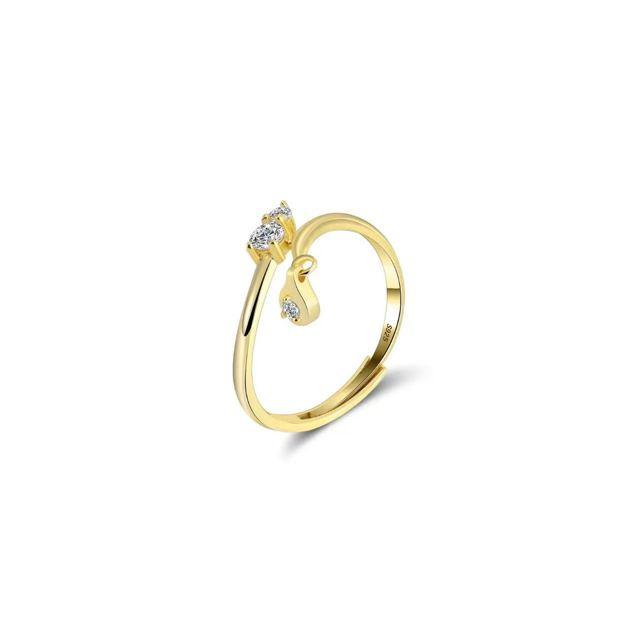 Geo Spark – Vermeil & CZ Adjustable Ring