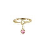 Sweetheart Heart Drop Adjustable Ring Multi-Stone Rings