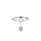 Sweetheart Heart Drop Adjustable Ring Multi-Stone Rings
