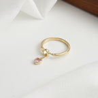 Sweetheart Heart Drop Adjustable Ring Multi-Stone Rings