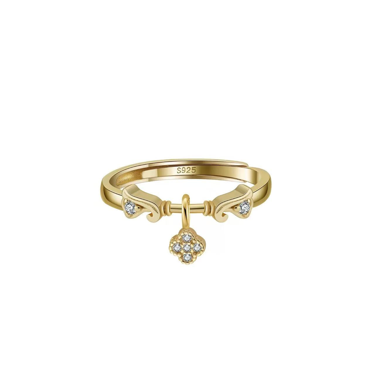 Bloom Charm – Vermeil & CZ Adjustable Ring