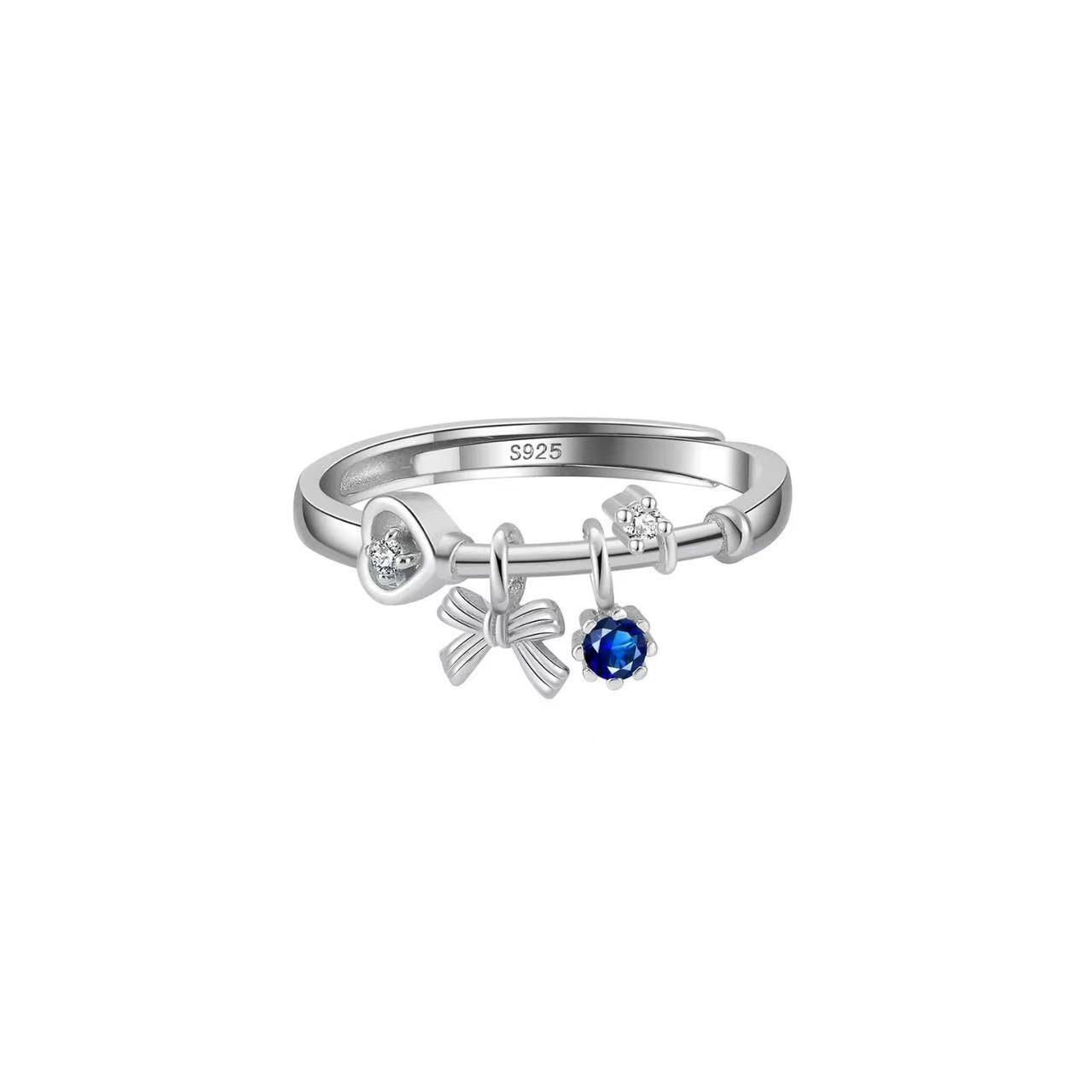 Charm Bow – Vermeil & CZ Adjustable Ring