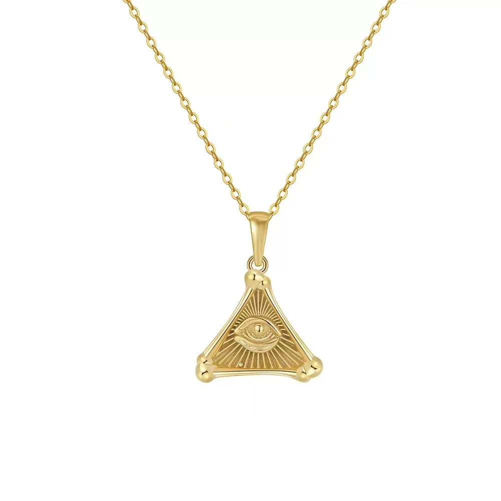 Eye of Providence Pendant Necklace – Sterling Silver or Gold Vermeil