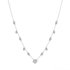 Square Cut Station Necklace Pendant Necklaces