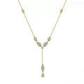 Teardrop & Round Zircon Y Necklace – Sterling Silver or Gold Vermeil